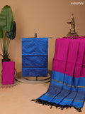 Teal Blue and Magenta Pink Ikat Dress Material With Ikat Weaves and Bottom & Dupatta