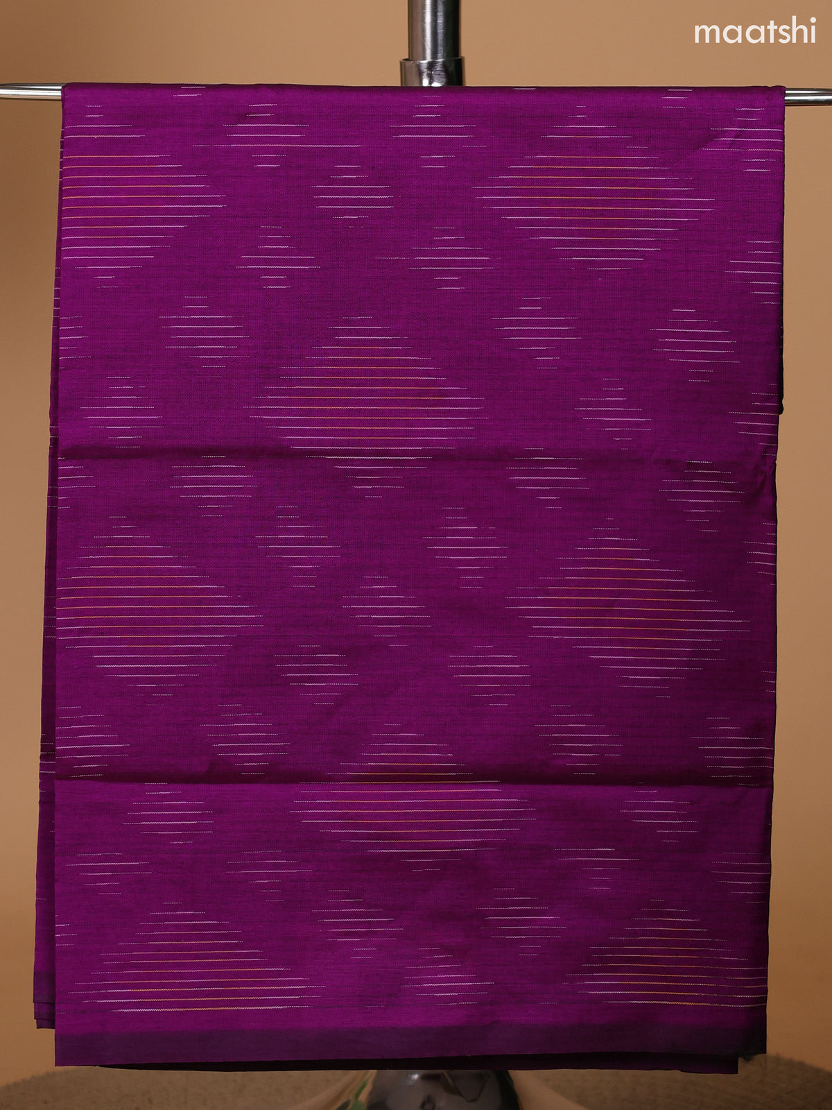 Purple and Green Ikat Dress Material With Ikat Weaves and Bottom & Dupatta