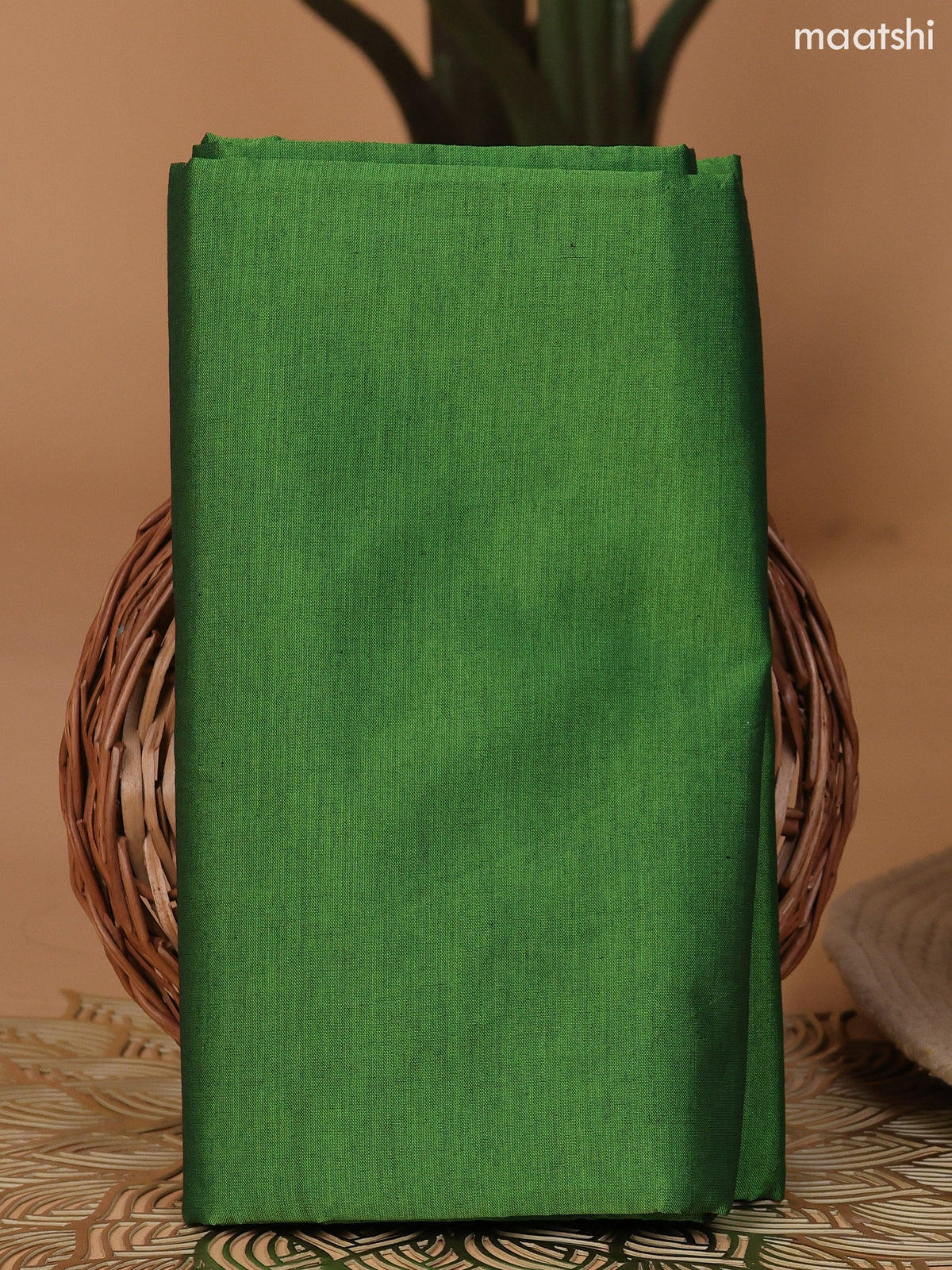 Purple and Green Ikat Dress Material With Ikat Weaves and Bottom & Dupatta