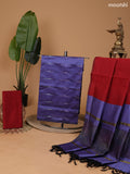 Bluish Grey and Rust Ikat Dress Material With Ikat Weaves and Bottom & Dupatta