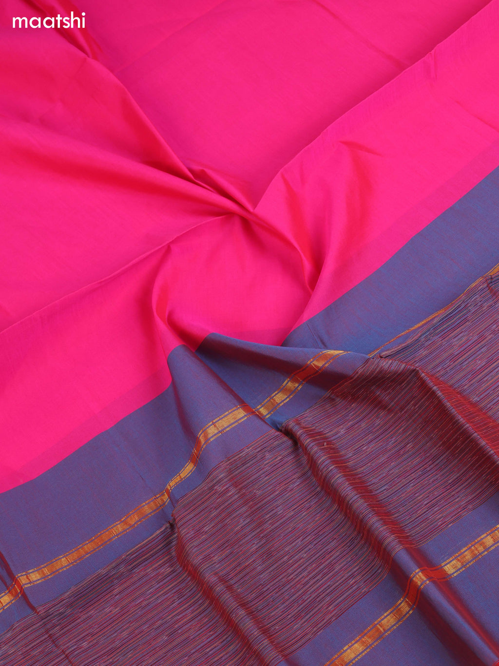 Dual Shade Of Peacock Blue and Dark Pink Ikat Dress Material With Plain Body & Ikat Weaves Border and Bottom & Dupatta