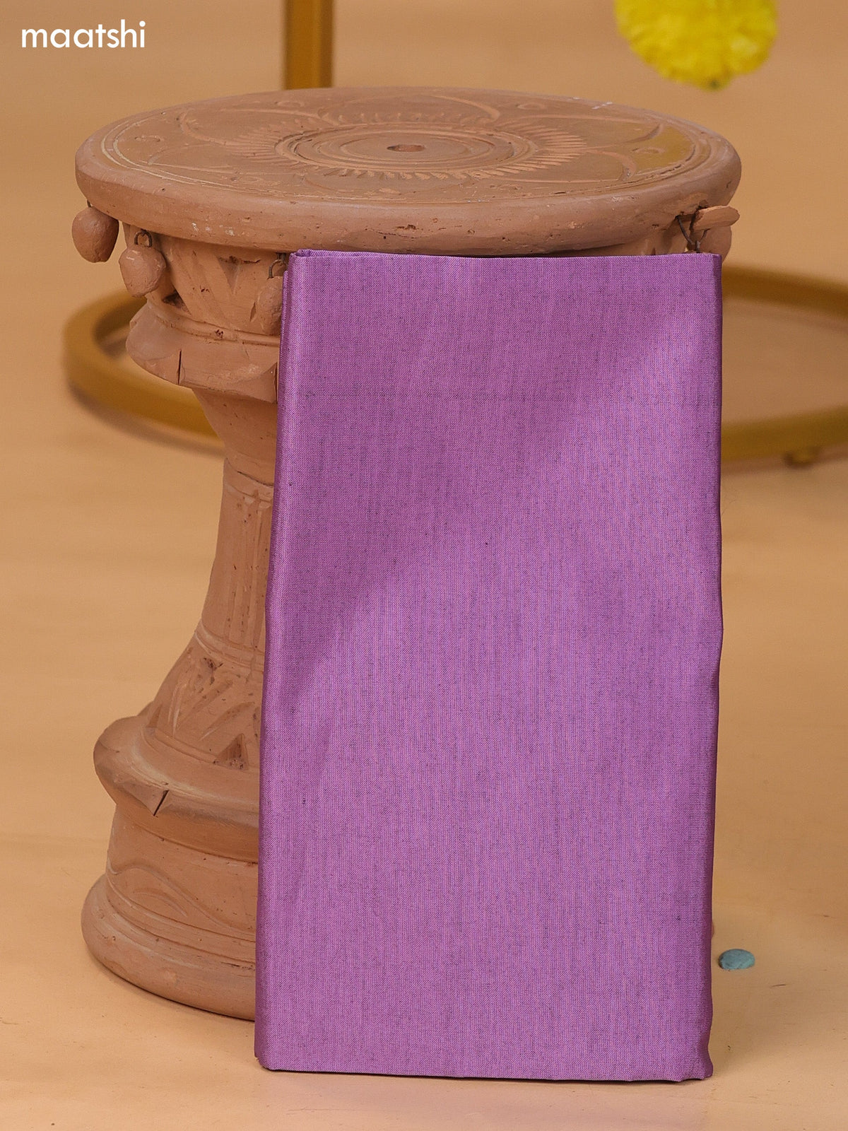 Black and Lavender Ikat Dress Material With Plain Body & Ikat Weaves Border and Bottom & Dupatta