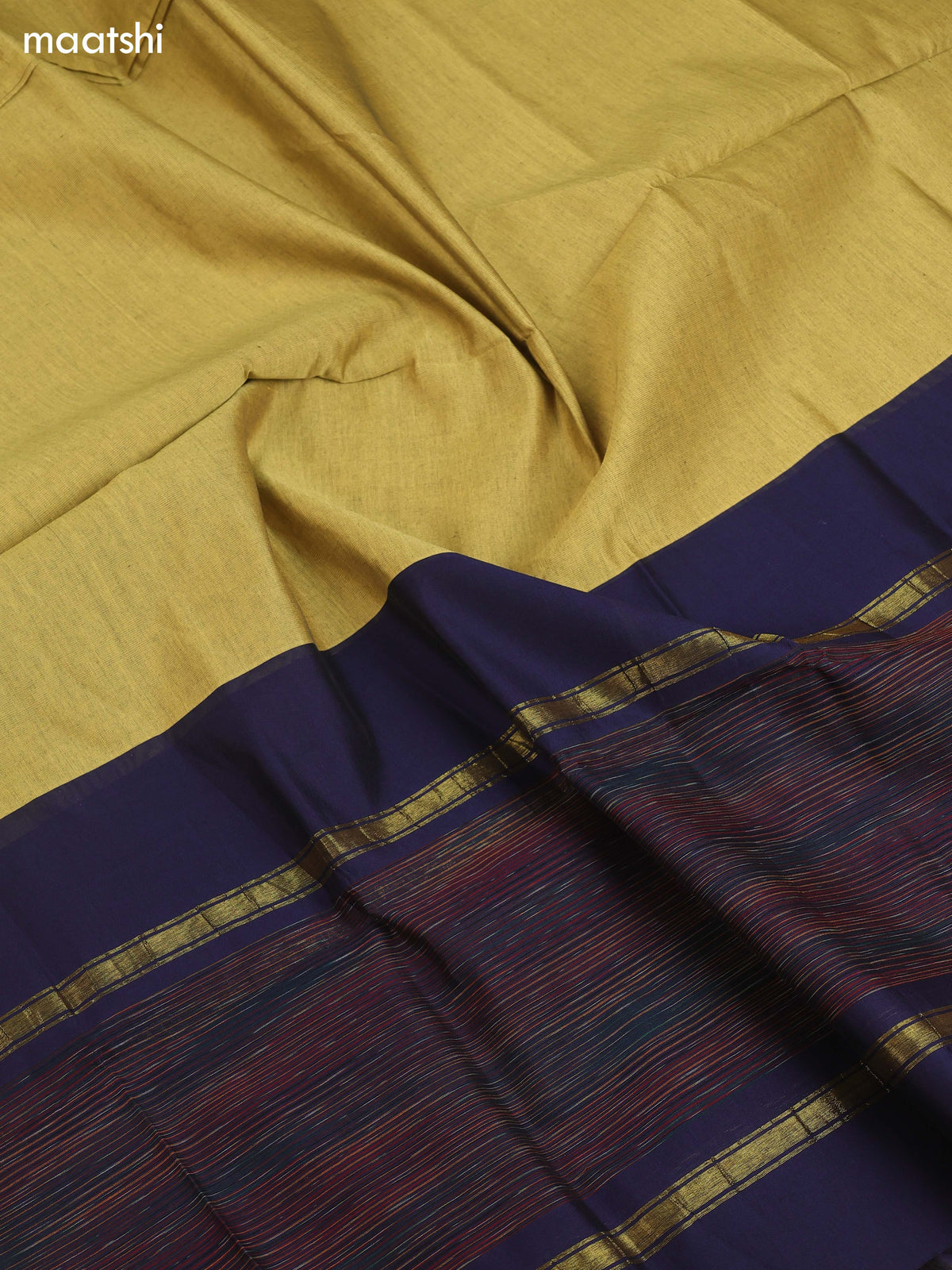 Dual Shade Of Navy Blue and Olive Green Ikat Dress Material With Plain Body & Ikat Weaves Border and Bottom & Dupatta