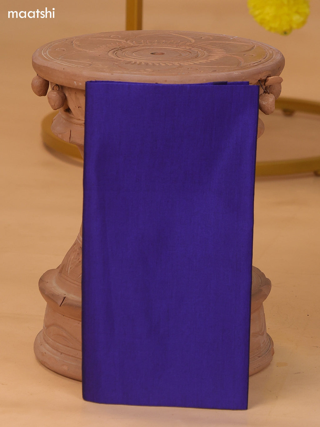 Lavender and Blue Ikat Dress Material With Plain Body & Ikat Weaves Border and Bottom & Dupatta