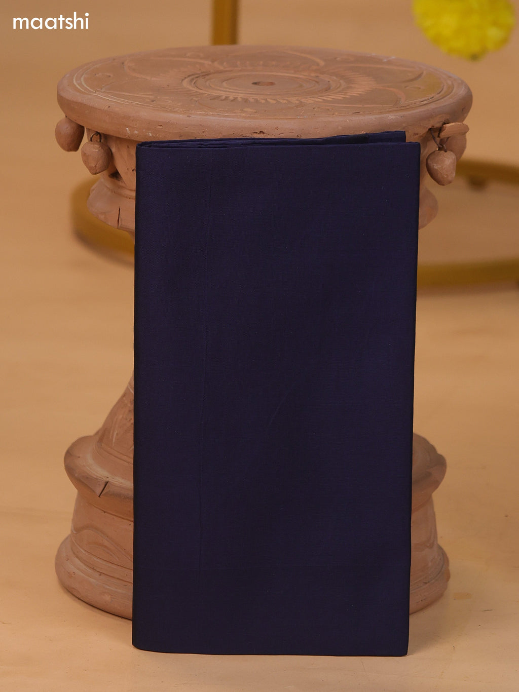 Light Blue and Navy Blue Ikat Dress Material With Plain Body & Ikat Weaves Border and Bottom & Dupatta