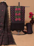 Elephant Grey Kota Dress Material With Embroidery Work Neck Pattern and Bottom & Dupatta