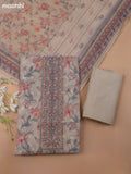 Sandal Kota Dress Material With Floral Prints & Embroidery Work Neck Pattern