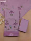 Lavender Kota Dress Material With Allover Sequin Work