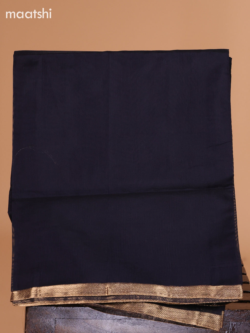 Pastel Brown and Black Semi Silk Cotton Dress Material With Zari Buttas And Bottom & Dupatta