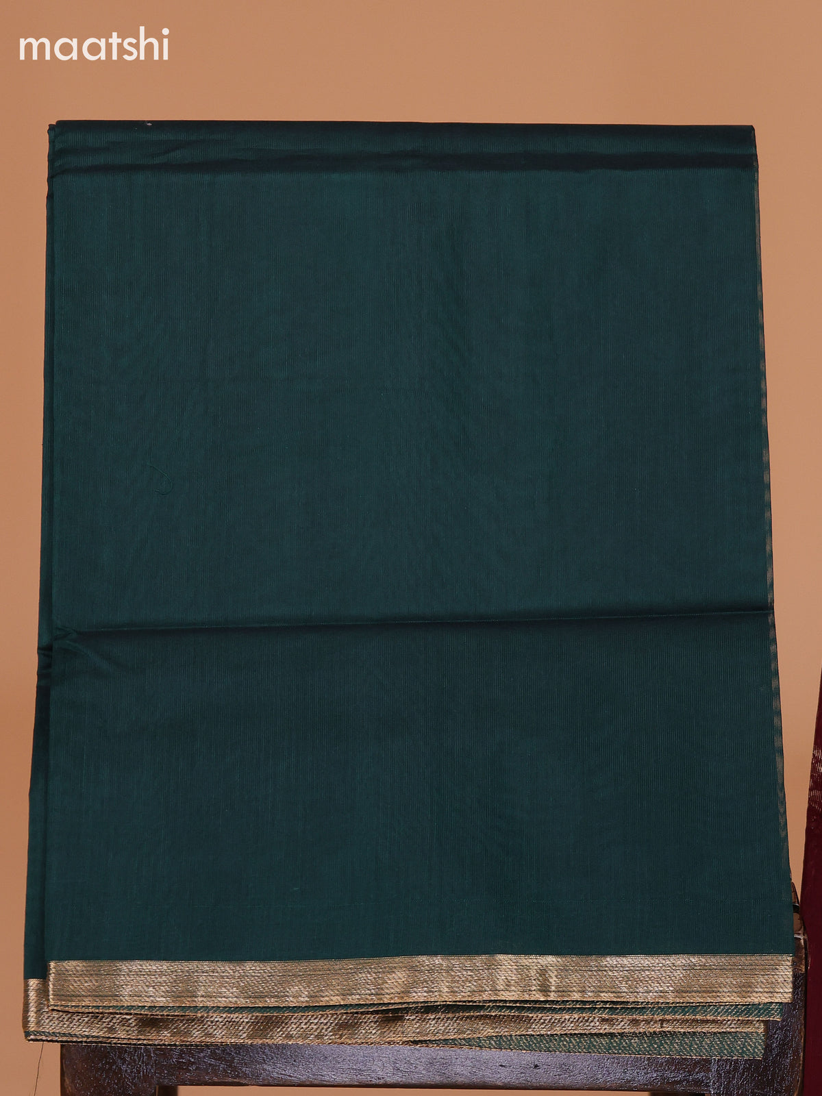 Maroon and Dark Green Semi Silk Cotton Dress Material With Zari Buttas and Bottom & Dupatta