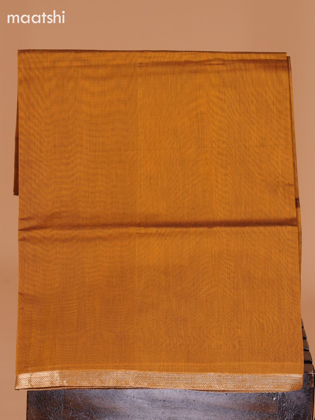 Black and Mustard Yellow Semi Silk Cotton Dress Material With Zari Buttas And Bottom & Dupatta