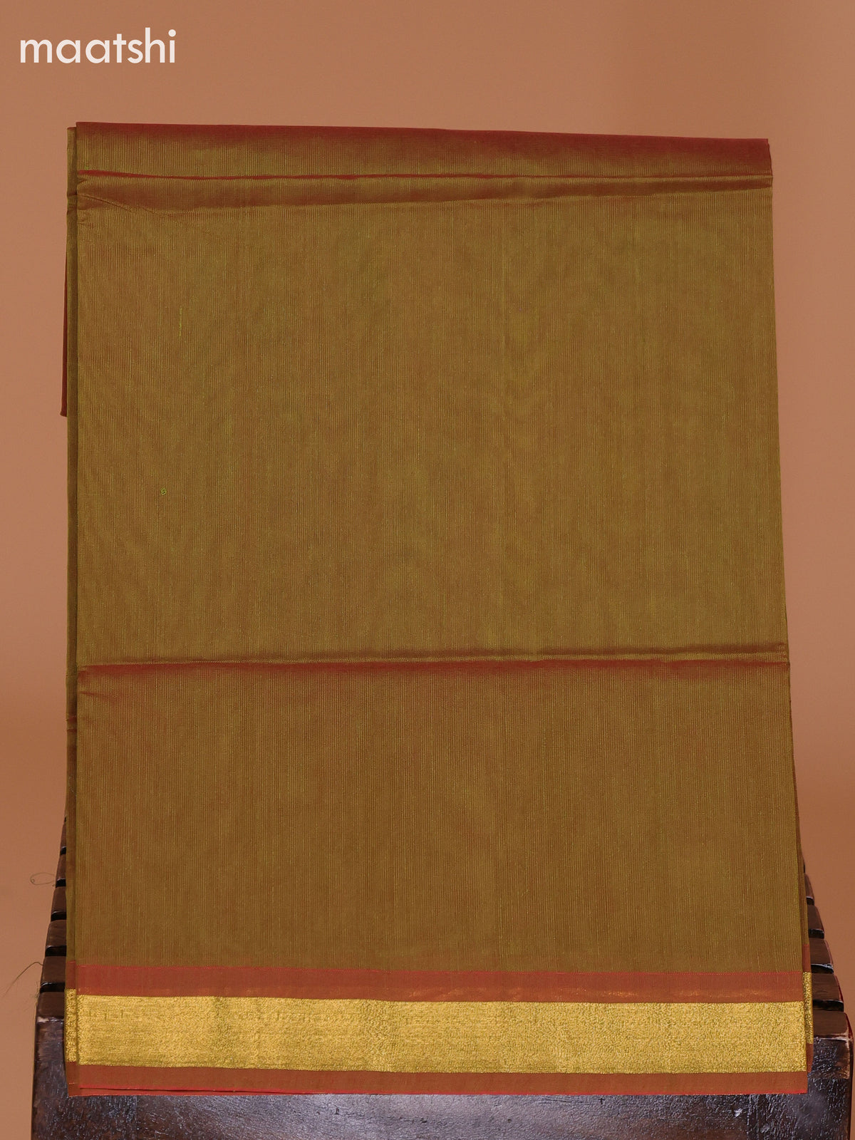 Red and Mehendi Green Semi Silk Cotton Dress Material With Zari Buttas And Bottom & Dupatta