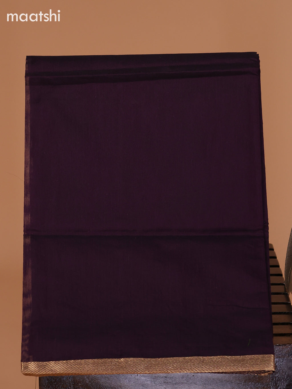 Pastel Grey and Deep Purple Semi Silk Cotton Dress Material With Zari Buttas And Bottom & Dupatta