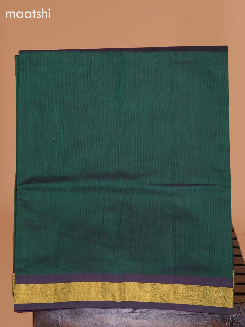 Dark Maroon and Dark Green Semi Silk Cotton Dress Material With Zari Buttas and Bottom & Dupatta