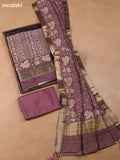 Maroon and Beige Art Silk Dress Material With Allover Prints and Bottom & Dupatta