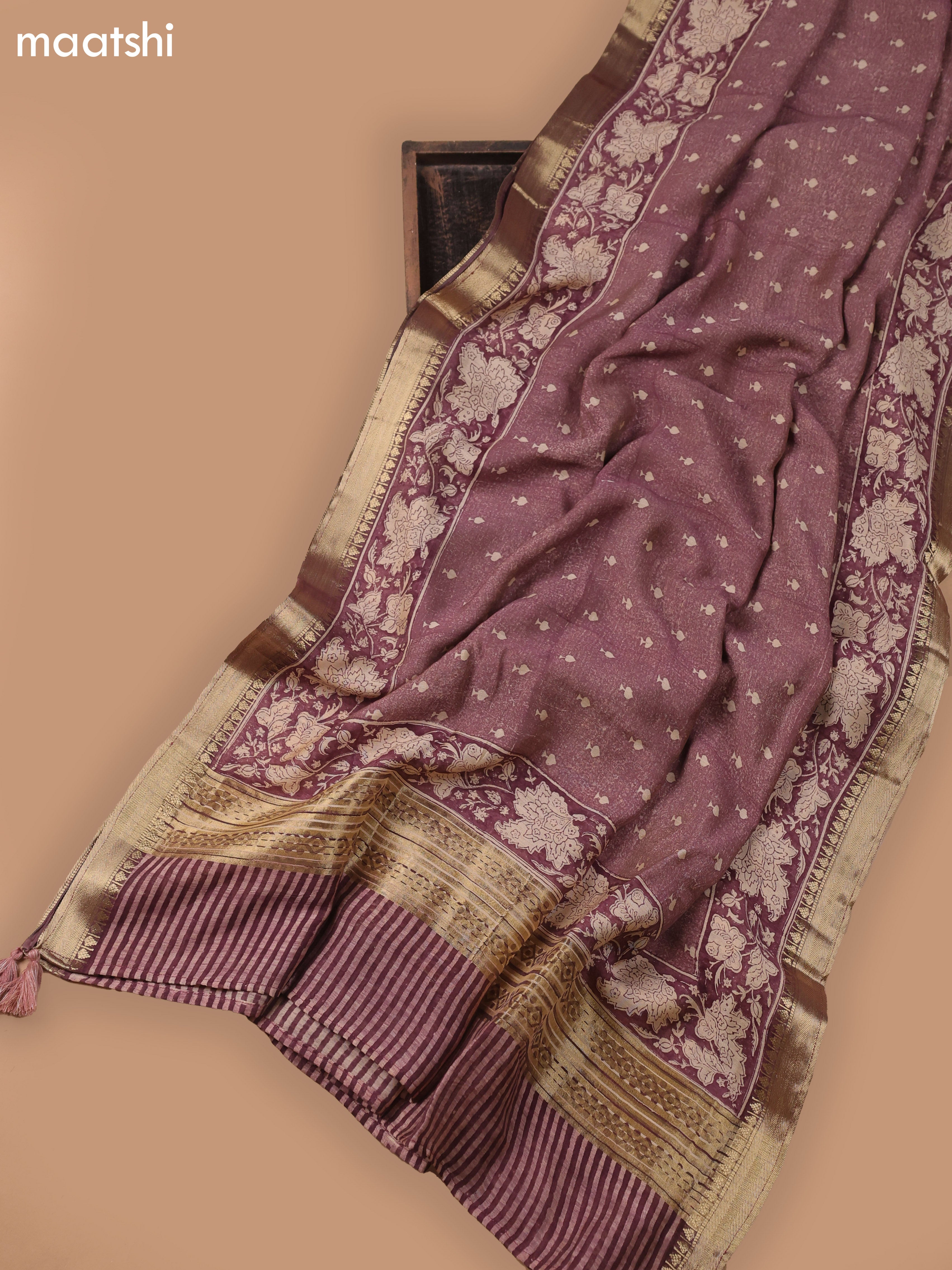 Maroon and Beige Art Silk Dress Material With Allover Prints and Bottom & Dupatta