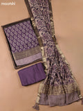 Purple and Beige Art Silk Dress Material With Allover Butta Prints and Bottom & Dupatta