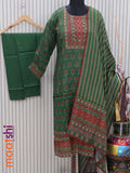 Modal readymade kurti set green and maroon with allover floral prints & embroidery work neck pattern and straight cut pant & printed dupatta